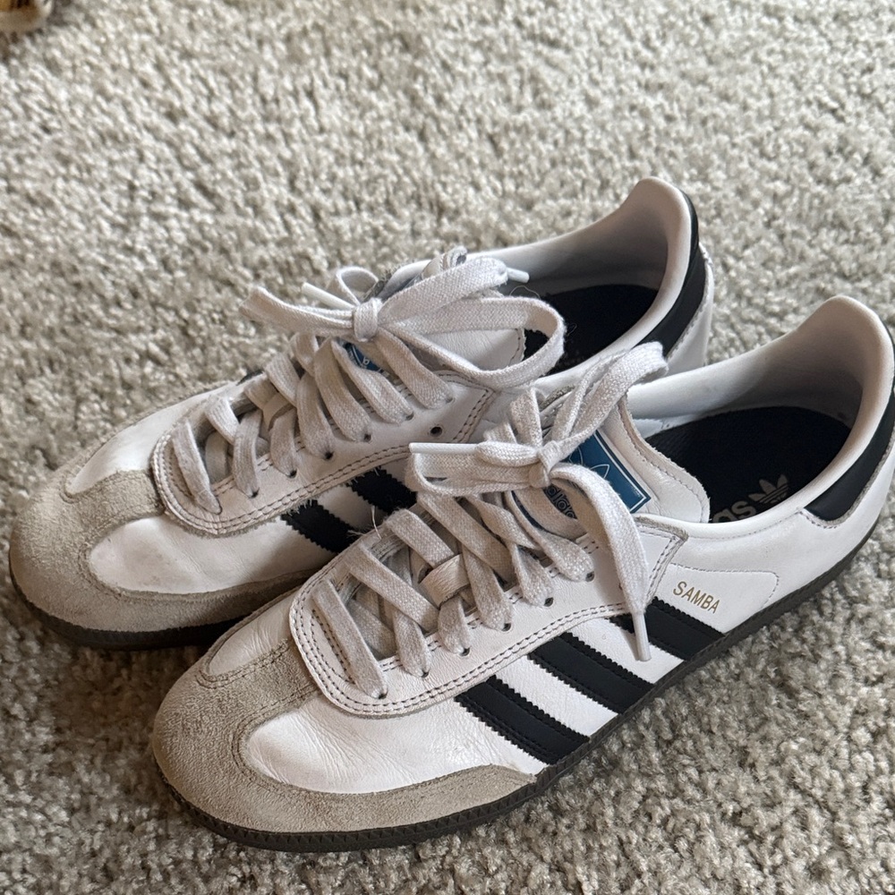 Adidas Samba White and Black Sneakers